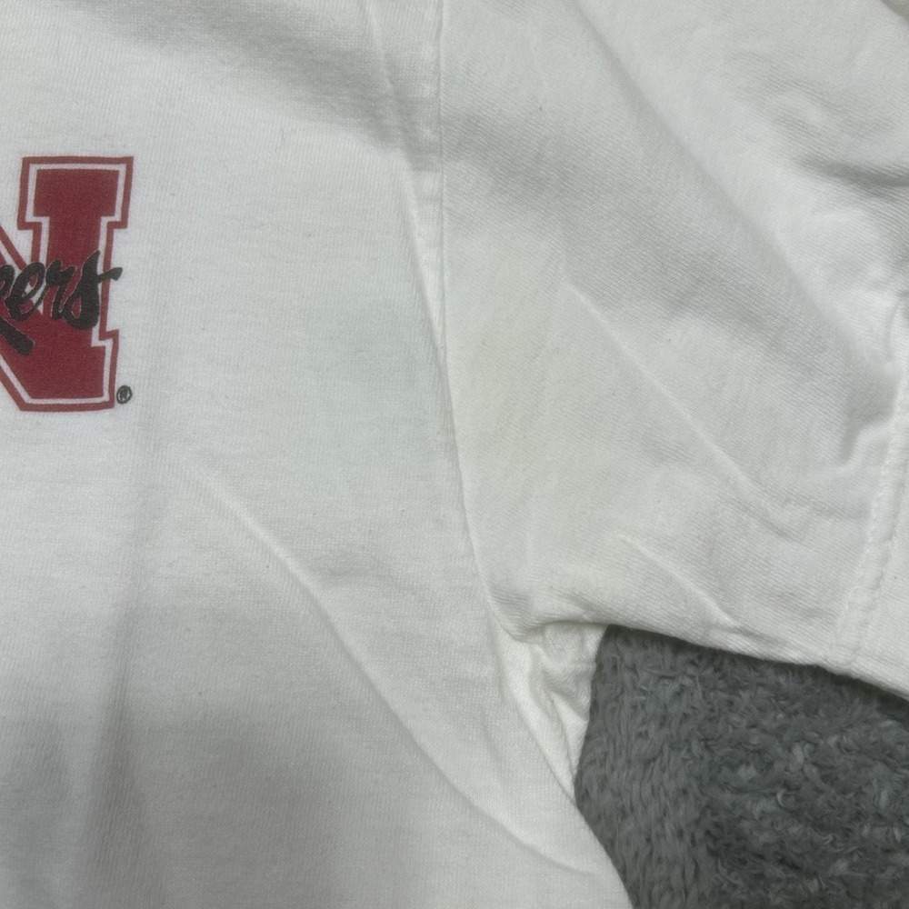 Vintage Nebraska Cornhuskers Shirt Men's M White Football NCAA Big Cotton UNL - Picture 5 of 10